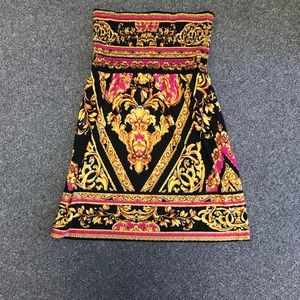 Vintage Cache rococo strapless dress/beach coverup